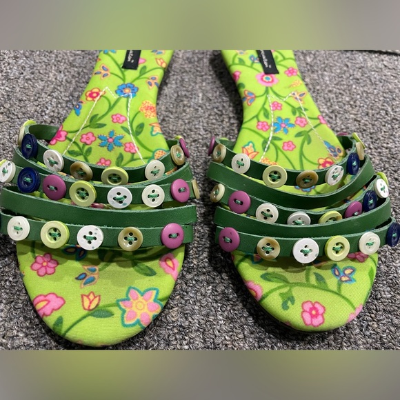 M by Morenatom green sandals with leather straps with button details, size 7 - Picture 6 of 8